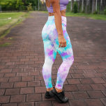 Katoen Snoep tijdekleurpatroon Leggings<br><div class="desc">Paars en blauw dye-ontwerp met dasje.</div>