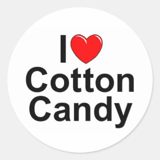 Katoen Snoep van I Love (Heart) Ronde Sticker