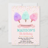 Katoen snoep verjaardagsfeest uitnodiging (Voorkant)