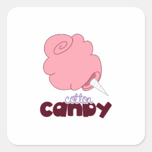 Katoen Snoep Vierkante Sticker