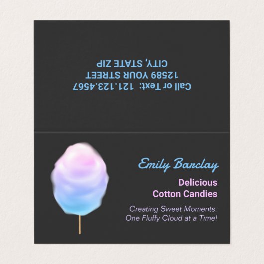 Katoen Snoep Visitekaartje (Buitenkant ongevouwen)