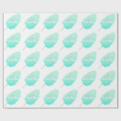 Katoen snoep waterverf glitter schattig blauwgroen cadeaupapier (Vlak)