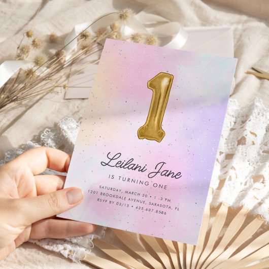 Katoen Snoep Waterverf Meisjes Verjaardagsballon Kaart