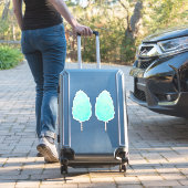 Katoen snoep waterverf schattig blauwgroen groen g sticker (Koffer Insitu)