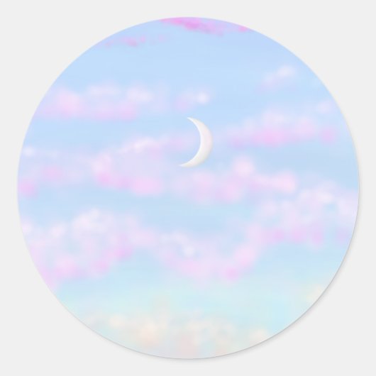 Katoen Snoep Wolken Evening Magnet Ronde Sticker (Voorkant)