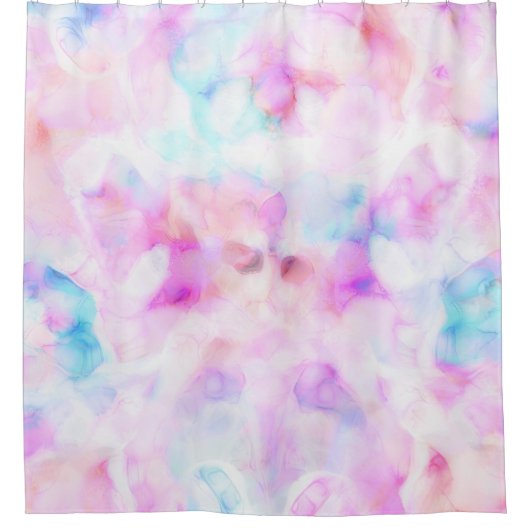 Katoen Snoepjes Waterverf Glam Douchegordijn (Voorkant)