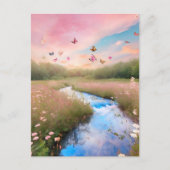 Katoen Snoepjes wolken Briefkaart (Voorkant)