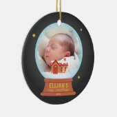 Katoen Snowman Snow Wereldbol Babys 1 Kerstmis Keramisch Ornament (Rechts)