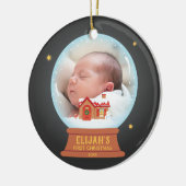 Katoen Snowman Snow Wereldbol Babys 1 Kerstmis Keramisch Ornament (Links)