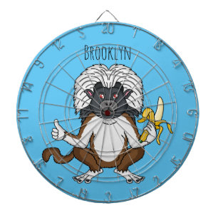 Katoen Top Tamarin aap cartoon illustratie Dartbord
