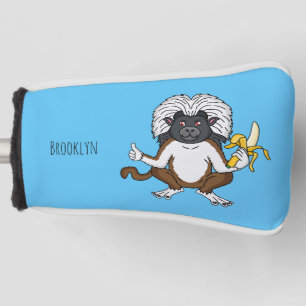 Katoen Top Tamarin aap cartoon illustratie Golfheadcover