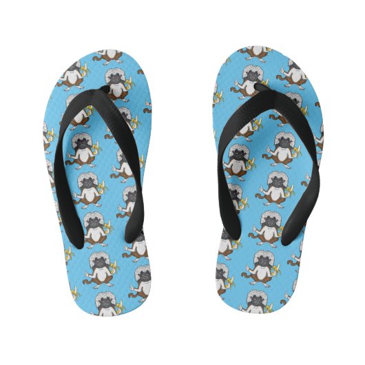 Katoen Top Tamarin aap cartoon illustratie Kinder Teenslippers (Voetbed)