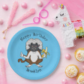 Katoen Top Tamarin aap cartoon illustratie Papieren Bordje (Feest)