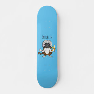 Katoen Top Tamarin aap cartoon illustratie Persoonlijk Skateboard