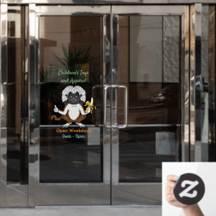 Katoen Top Tamarin aap cartoon illustratie Raamsticker