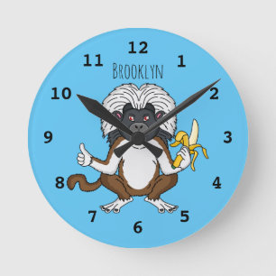 Katoen Top Tamarin aap cartoon illustratie Ronde Klok