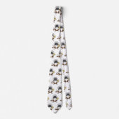 Katoen Top Tamarin aap cartoon illustratie Stropdas (Voorkant)