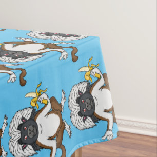 Katoen Top Tamarin aap cartoon illustratie Tafelkleed