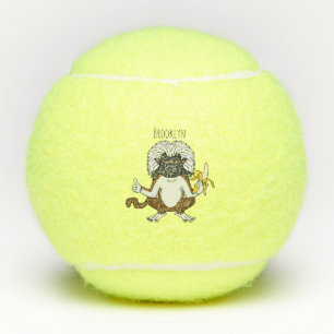 Katoen Top Tamarin aap cartoon illustratie Tennisballen
