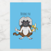 Katoen Top Tamarin aap cartoon illustratie Voedselcontainer Etiket (Enkel label)