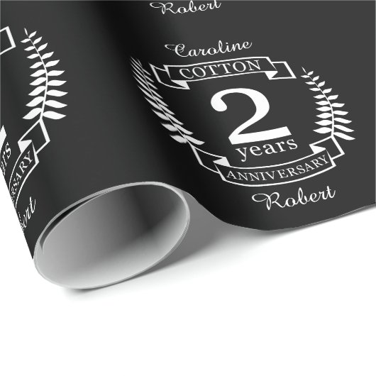 Katoen trouwdag 2 jaar getrouwd cadeaupapier (Rol Hoek)