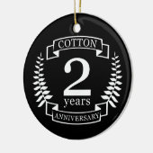 Katoen trouwdag 2 jaar getrouwd keramisch ornament (Links)