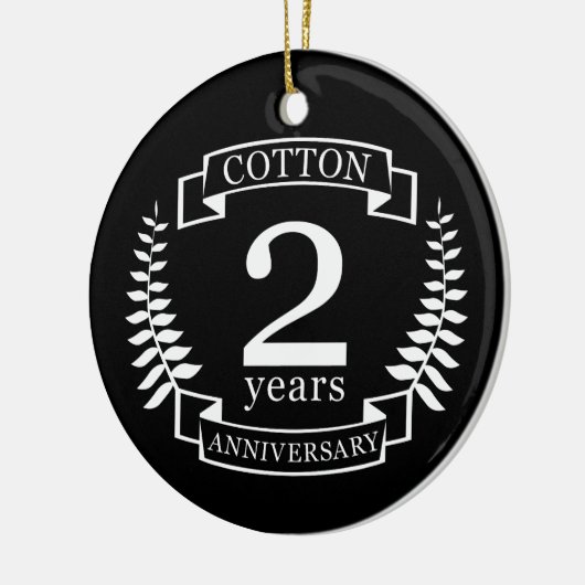 Katoen trouwdag 2 jaar getrouwd keramisch ornament (Links)