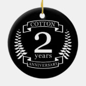 Katoen trouwdag 2 jaar getrouwd keramisch ornament (Achterkant)