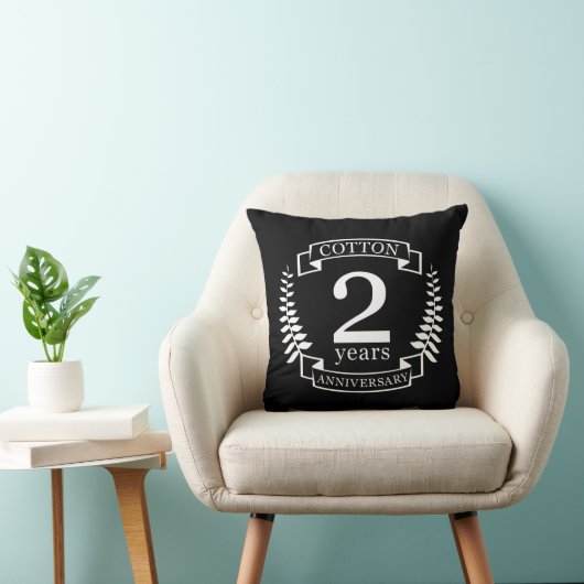 Katoen trouwdag 2 jaar getrouwd kussen (Stoel)