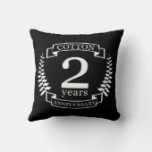 Katoen trouwdag 2 jaar getrouwd kussen (Achterkant)