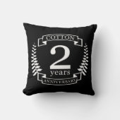 Katoen trouwdag 2 jaar getrouwd kussen (Voorkant)