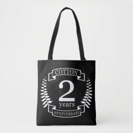 Katoen trouwdag 2 jaar getrouwd tote bag