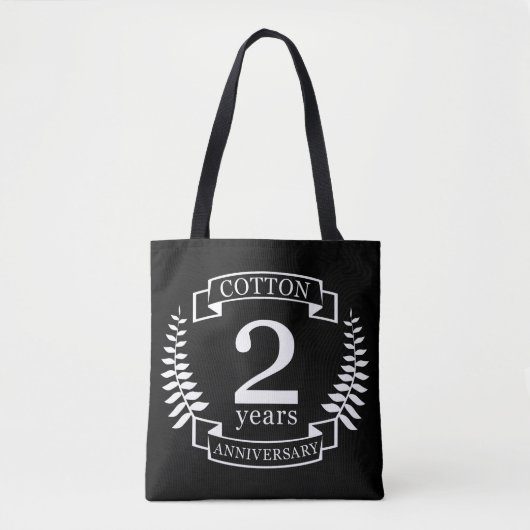 Katoen trouwdag 2 jaar getrouwd tote bag (Voorkant)
