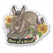 Katoen Unicorn Donkey Een van de soorten Sticker (Voorkant)