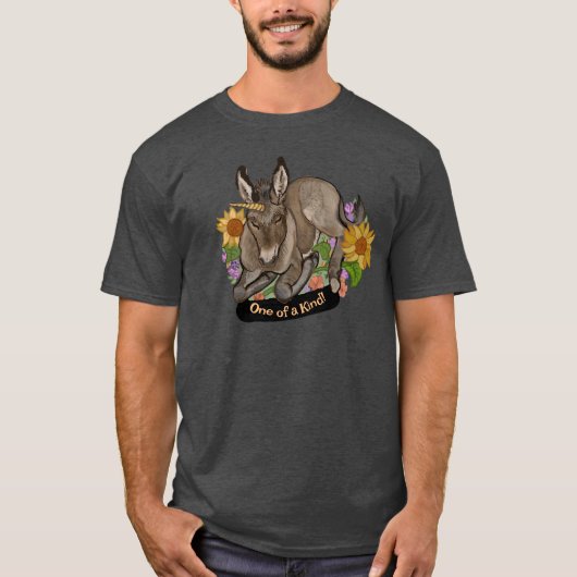 Katoen Unicorn Donkey Een van de soorten T-shirt (Voorkant)