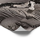 Katoen van Tuléar Ballerina in Chinese Tempelinkt Poster (Hoek)