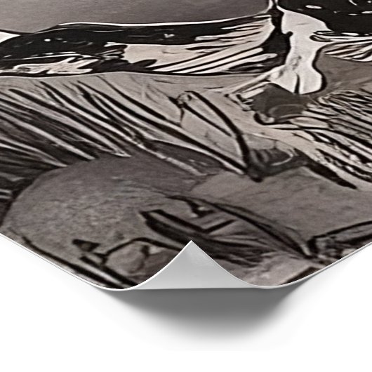 Katoen van Tuléar Ballerina in Chinese Tempelinkt Poster (Hoek)