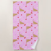 Katoen wasbekertje Snoep Roze band Strandlaken (Voorkant)