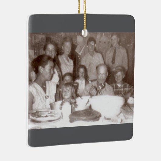 Katoen-wit familie 1950 keramisch ornament (Rechts)