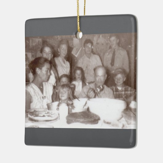 Katoen-wit familie 1950 keramisch ornament (Links)