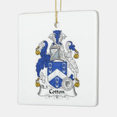 Katoen-wit wapenschild keramisch ornament (Links)