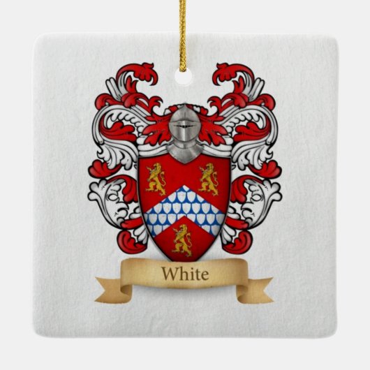 Katoen-wit wapenschild keramisch ornament (Achterkant)