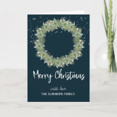 Katoen witte pine met fijne kerst feestdagen kaart (Voorkant)