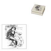 Katoen  Zeemeermin Rubberstempel (Gestempeld)