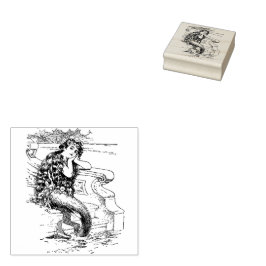Katoen Zeemeermin Rubberstempel
