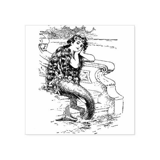 Katoen Zeemeermin Rubberstempel (Afrduk)