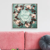 Katoen, zonder hart, met ruw, gerasterd Canvas Afdruk (Insitu (Woonkamer))