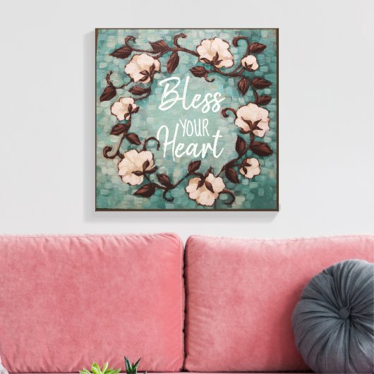 Katoen, zonder hart, met ruw, gerasterd Canvas Afdruk (Insitu (Woonkamer))