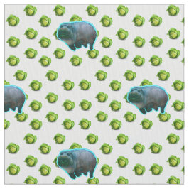 KATOENAFDRUKKEN FABRIC - HUNGRY HIPPO STOF
