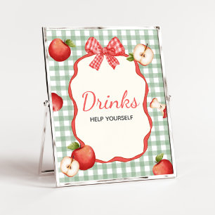 Katoenappel onze oogappel Baby Shower Drankjes Bor Poster